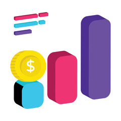 Income Rise Vector style icon. Eps 10 file