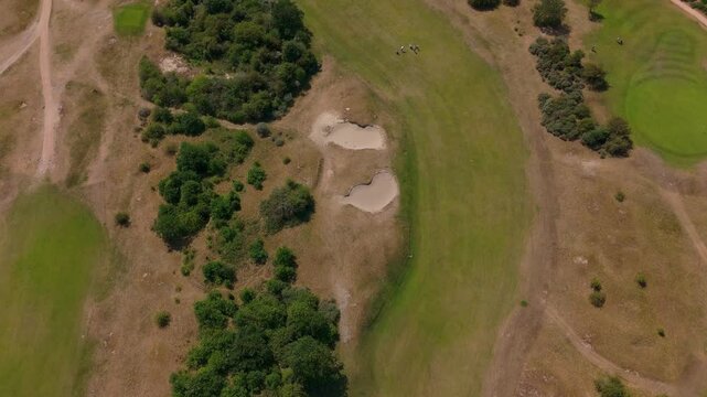 Top Down Drone View of Golfers on Knokke Course | FlyLens 4K