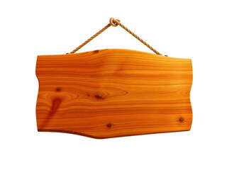 Wooden hanging signboard with rope, perfect for rustic, vintage, or shop signage themes. Generative AI