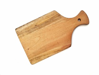 Wooden cutting board isolated on white background 