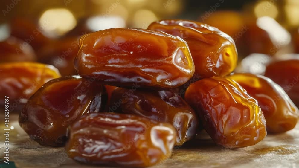 Aufkleber A collection of fresh and ripe dates stacked on a table, ideal for snacking or decorating