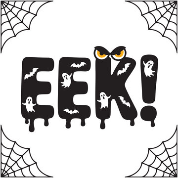 Spooky halloween eek ghost bats design