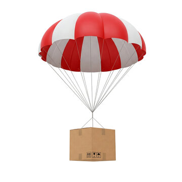 cardboard box and parachute