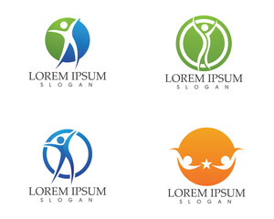 Health success people care logo and symbols template
