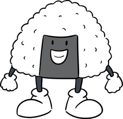 Illustration of japanese rice ball
