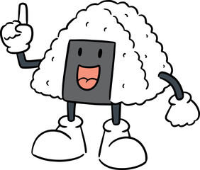 Illustration of japanese rice ball
