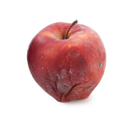 One rotten red apple isolated on white