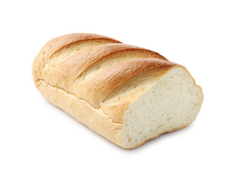 Half of bread loaf isolated on white