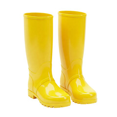 yellow rubber boots isolated