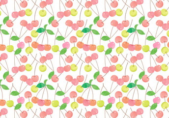 さくらんぼの背景イラスト