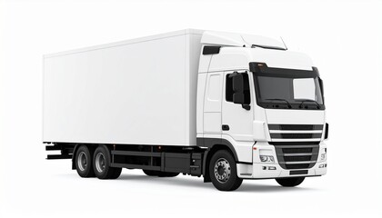 Fototapeta premium Cargo truck isolated on isolated white background. . rendering