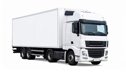 Cargo truck isolated on isolated white background. . rendering