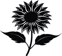 Sunflower Vector, Sunflower Silhouette Clipart Vector Design