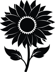 Sunflower Vector, Sunflower Silhouette Clipart Vector Design
