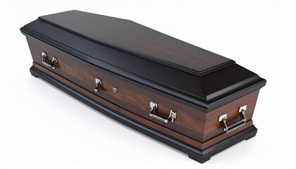 Coffin isolated on white background. . 3d rendering