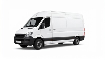 Cargo van isolated on background. 3d rendering 