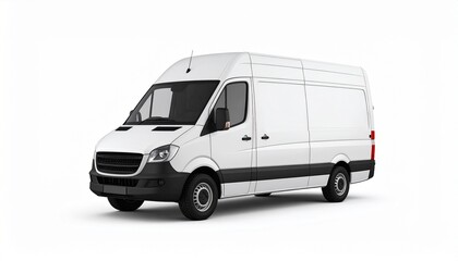 Cargo van isolated on background. 3d rendering 
