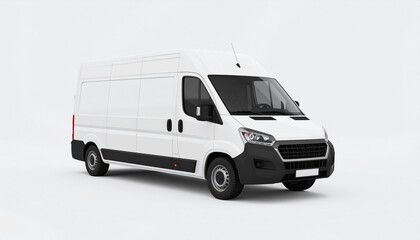 Naklejka premium Cargo van isolated on background. 3d rendering 