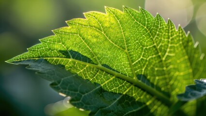 Green Leaf Veins Backlit