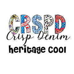 Crisp Denim Heritage Cool Design with Patriotic and Animal Print