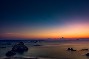  森戸海岸の海と空が織りなす神秘的なマジックアワー　神奈川県　湘南　葉山町