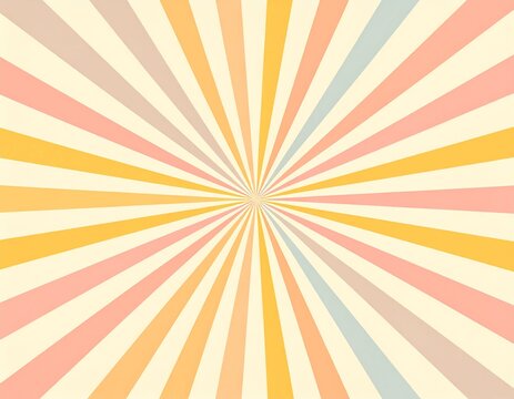 Groovy retro burst sun rays background. Vintage colorful abstract geometric pattern. 