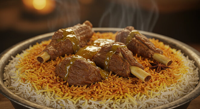 Yemeni mandi with fragrant basmati rice and slow-cooked lamb
