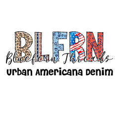 Obraz premium Patriotic Leopard Print BLFR Bluefern Threads Urban Americana Denim Graphic Design