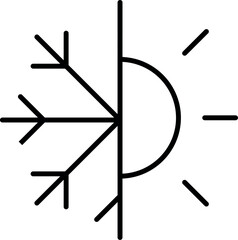 Snow and Sun Outline Image for Graphic and Web Design, Apps, Adverts, Various Cards