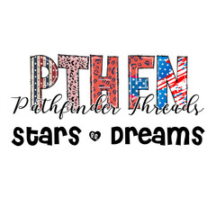 Fototapeta premium Patriotic Pathfinder Threads Stars & Dreams Graphic Design