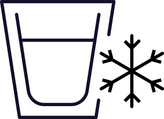 Cup by Snow Minimalistic Line Icon for Web and Graphic Design, Apps, Banners, Social Network and Cards