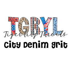 Naklejka premium Tigerlily Threads City Denim Grit Graphic Design for Apparel