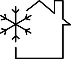 Linear Picture of Frozen House for Graphics, Concept, Apps