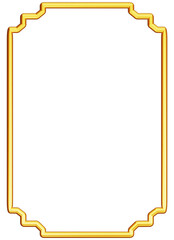 Simple golden square geometric frames are isolated on white background. Luxury gold borders for wedding invitations, luxury templates, and decorative patterns. Golden border design.