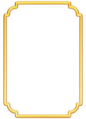 Simple golden square geometric frames are isolated on white background. Luxury gold borders for wedding invitations, luxury templates, and decorative patterns. Golden png border design.