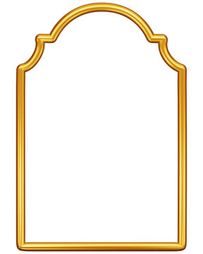 Simple golden  geometric frames are isolated on white background. Luxury gold borders for wedding invitations, luxury templates, and decorative patterns. Golden border design.