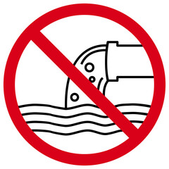 No Water Pollution Sign, Environmental Protection Symbol