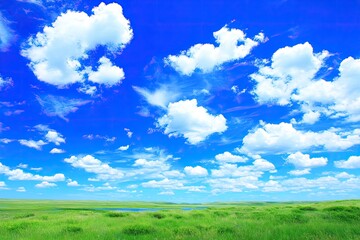 Serene Sky Landscape with Fluffy Cloud Formations