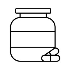 medicine pill line icon with editable stroke