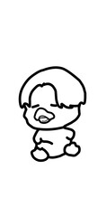 cute duck with hair illustration 