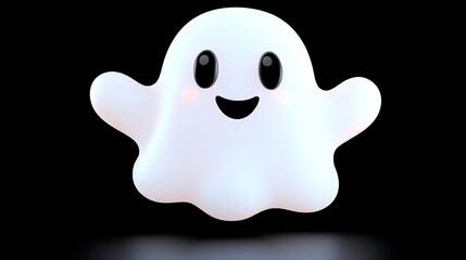 Obraz premium Playful and friendly ghost with bright happy expression, perfect for Halloween decor