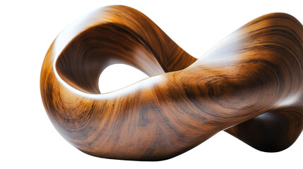 Abstract wooden sculpture in a twisting shape, perfect for modern design aesthetics.