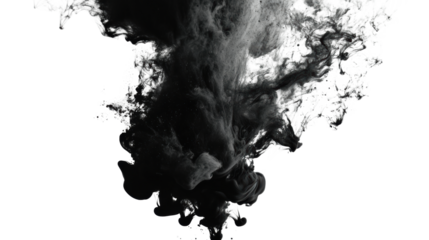 Black ink swirling in water creating mesmerizing abstract patterns.