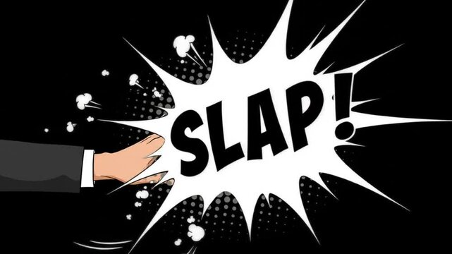 Animated hand slap comic explosion