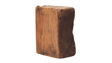 Fototapeta premium Natural wooden block, isolated on white background.