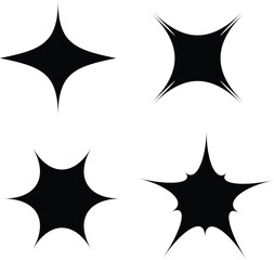 Starburst stickers, floral shape vector illustration