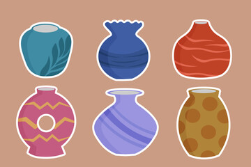 Set of vas sticker collection