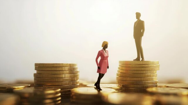 A couple standing together on a large pile of coins, smiling at the camera