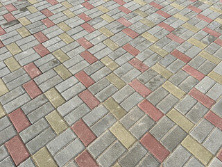 Stone pavement texture in perspective