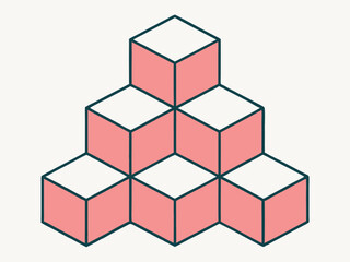 Fototapeta premium Abstract pink cubes geometric design pattern